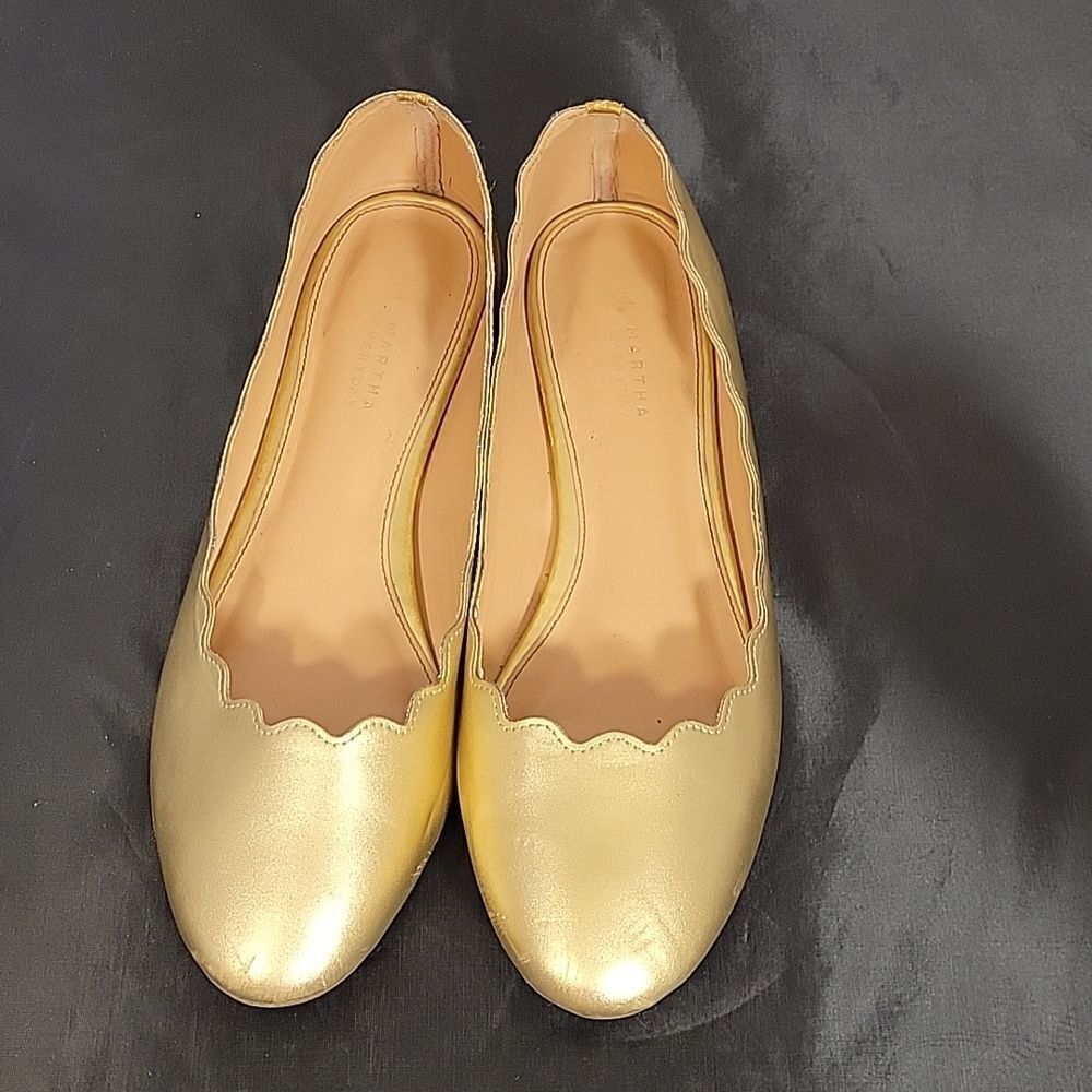 M MARTHA EVERYDAY METALLIC WOMEN"S BALLERINAS SCALLOPED EDGE DETAILS FLAT - Picture 3 of 12